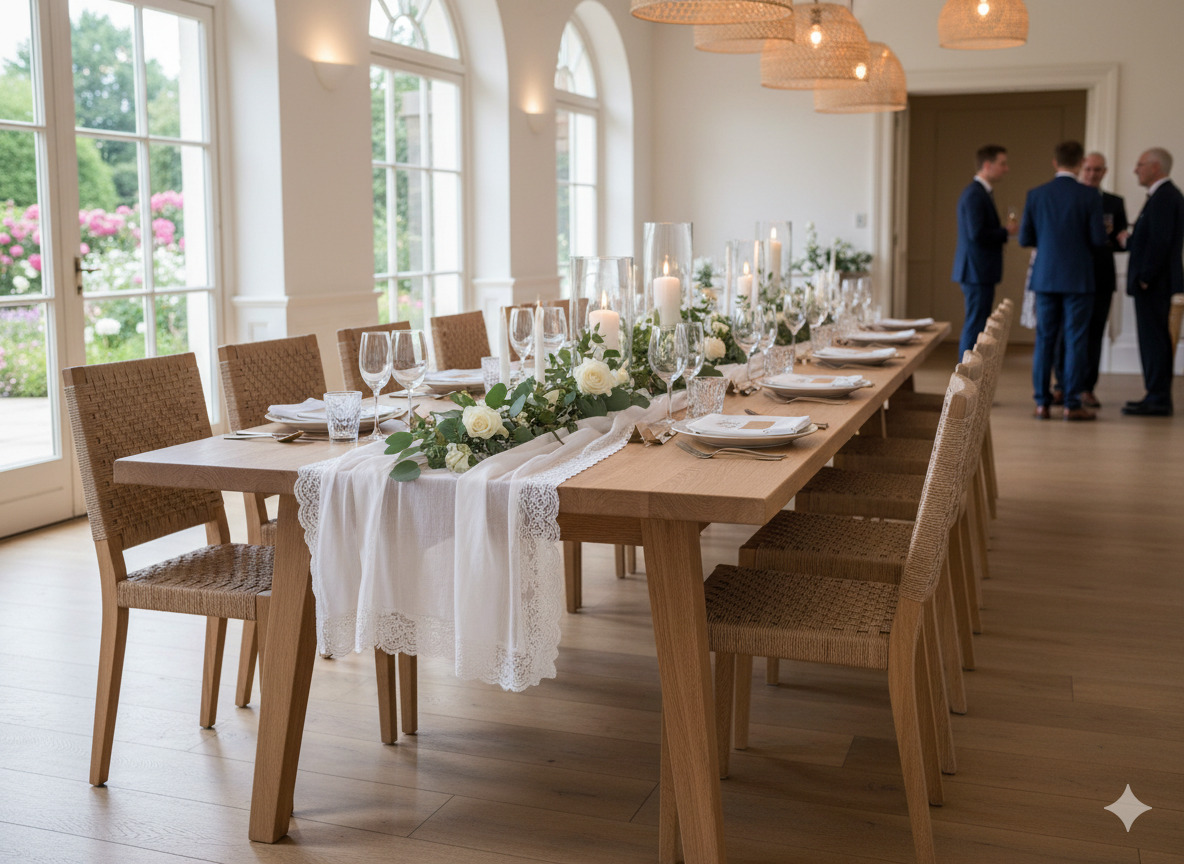 Premium wooden dining table for events